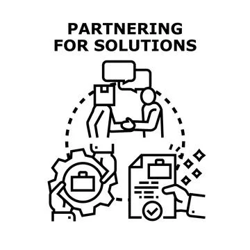 Partnering for solutions business collaboration icon concept Stock Illustration