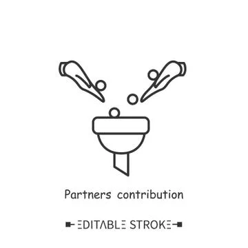 Partners contribution icon. Editable illustration Stock Illustration