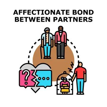 Partners experiencing communication problems and emotional challenges Stock Illustration