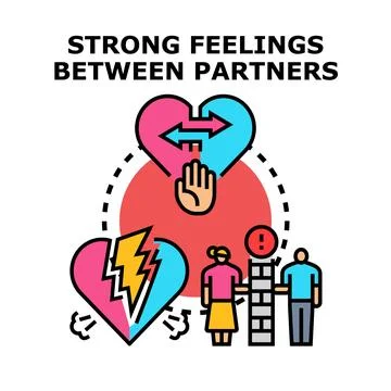Partners experiencing relationship difficulties and emotional challenges Stock Illustration