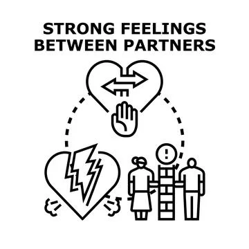 Partners experiencing relationship difficulties and emotional challenges Stock Illustration