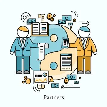Partners Icon Flat Design Concept Stock Illustration