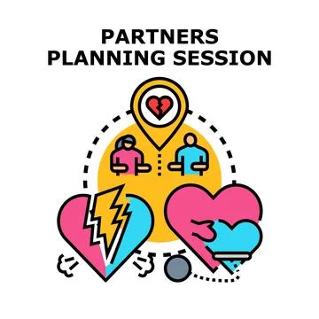 Partners in love relationship problems planning session Stock Illustration