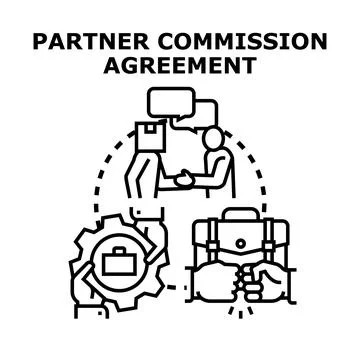 Partners making a commission agreement concept vector Stock Illustration