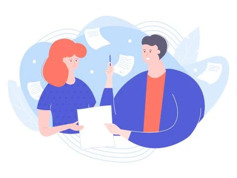 Partners sharing files online. Stockillustratie
