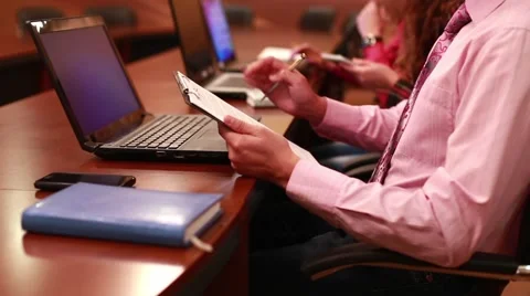 Partners Working at a Computer Stock Footage 57456790