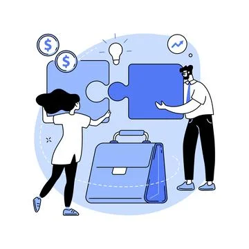 Partnership abstract concept vector illustration. Ilustração Stock