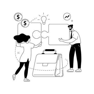 Partnership abstract concept vector illustration. Ilustração Stock