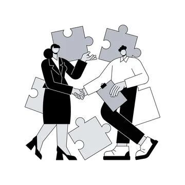 Partnership abstract concept vector illustration. Ilustração Stock