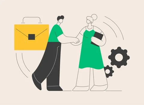 Partnership abstract concept vector illustration. Ilustração Stock