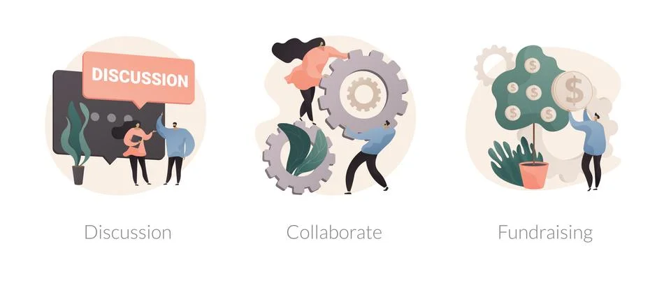 Partnership abstract concept vector illustrations. Ilustração Stock
