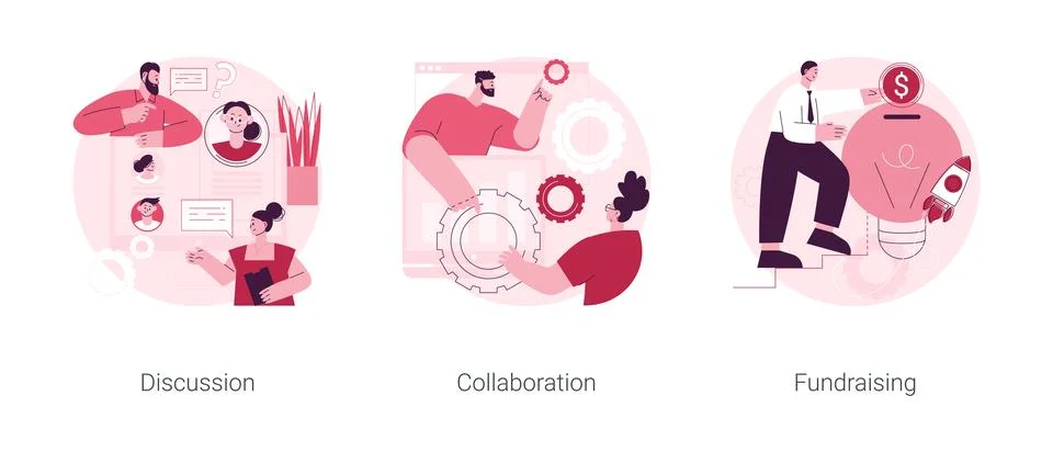 Partnership abstract concept vector illustrations. Ilustração Stock