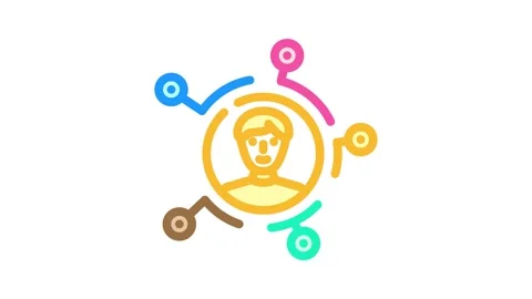 Partnership affiliate program color icon animation 库存影片 327256962
