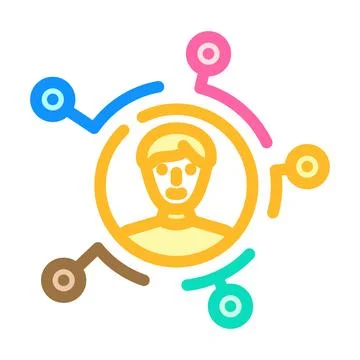 Partnership affiliate program color icon vector illustration Stock Illustration