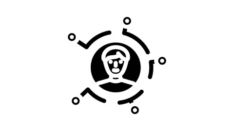 Partnership affiliate program glyph icon animation Video stock 326730398