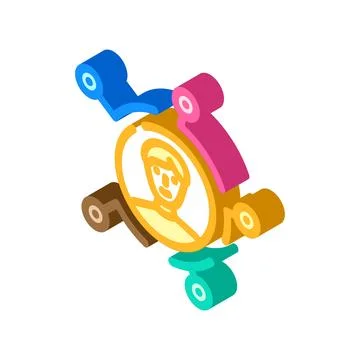 Partnership affiliate program isometric icon vector illustration 스톡 일러스트