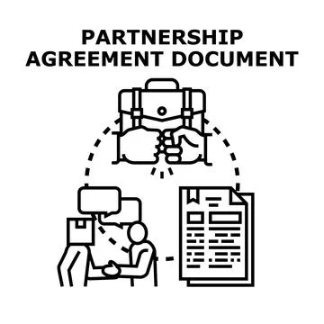 Partnership agreement document concept for business collaboration Stock Illustration