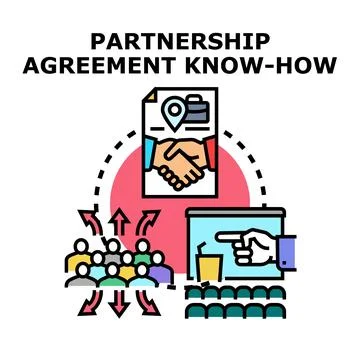 Partnership agreement know how sharing and education Stock Illustration