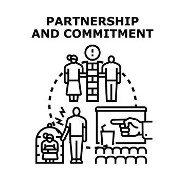 Partnership and commitment challenges with relationship problems concept Stock Illustration