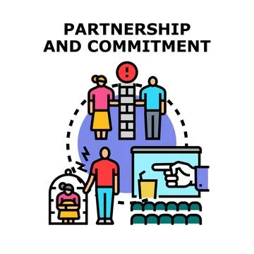 Partnership and commitment challenges with relationship problems concept Stock Illustration