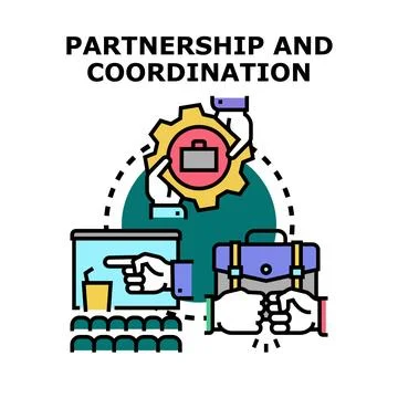 Partnership and coordination concept representing business collaboration an.. Stock Illustration