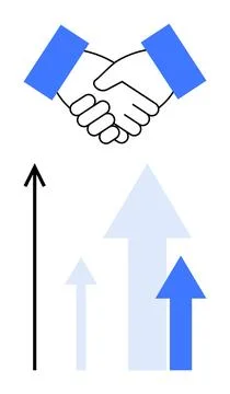 Partnership and Growth A Visual Representation of Collaboration with Upward.. Stock Illustration