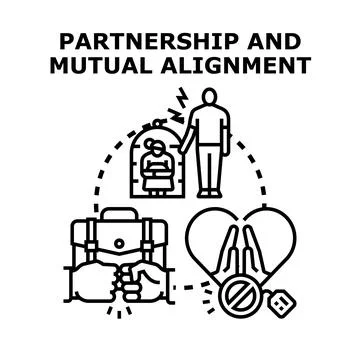 Partnership and mutual alignment goal achievement concept Stock Illustration