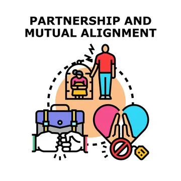 Partnership and mutual alignment goal achievement concept Stock Illustration