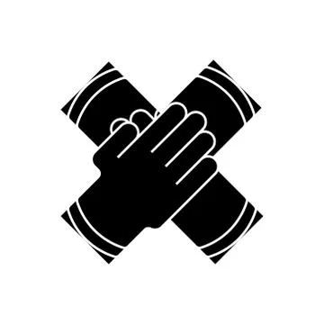 Partnership collaboration icon, vector illustration, black sign on isolated Stock Illustration