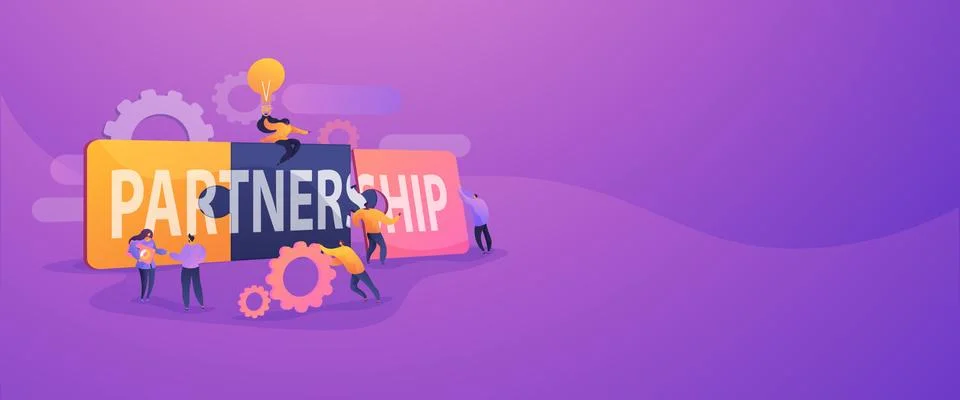 Partnership concept banner header Stock Illustration