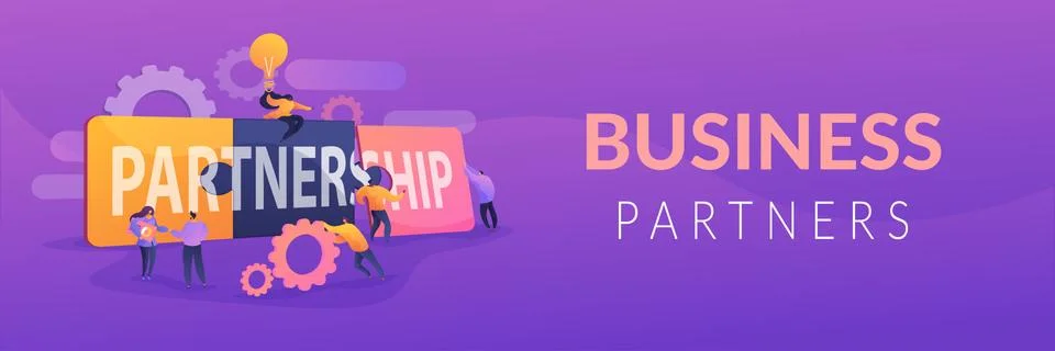 Partnership concept banner header Stock Illustration