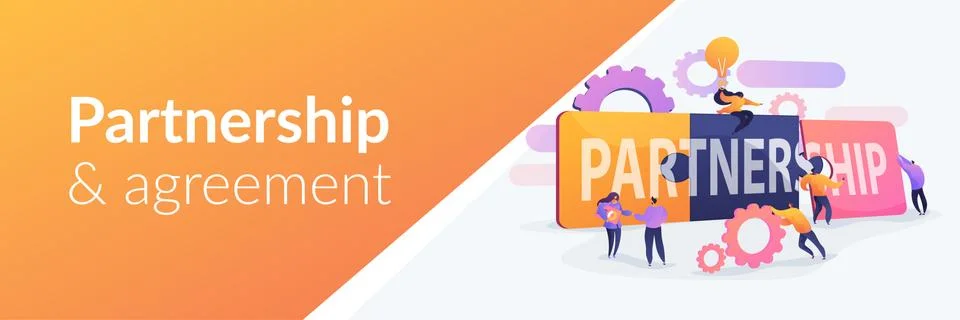 Partnership concept banner header Stock Illustration