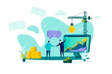 Partnership concept in flat style. Stock Illustration