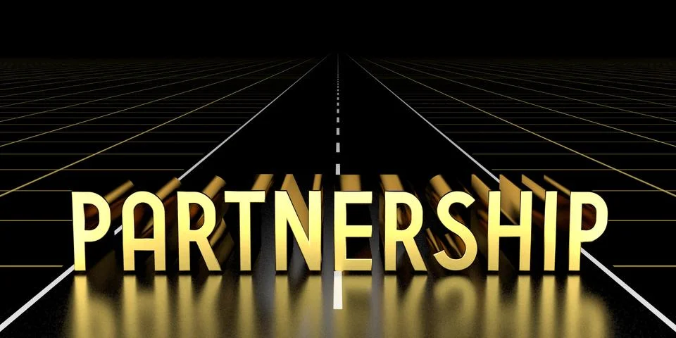 Partnership concept, road - 3D rendering Stock Illustration