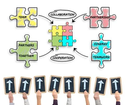 Partnership concept on a whiteboard Stock Photos