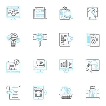 Partnership Development linear icons set. Collaboration, Alliances, Nerking Stock Illustration