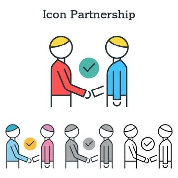 Partnership flat icon design for info graphics and businesses Stock Illustration