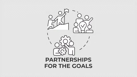 Partnership for the goals line concept icon animation Stock Footage 337774160