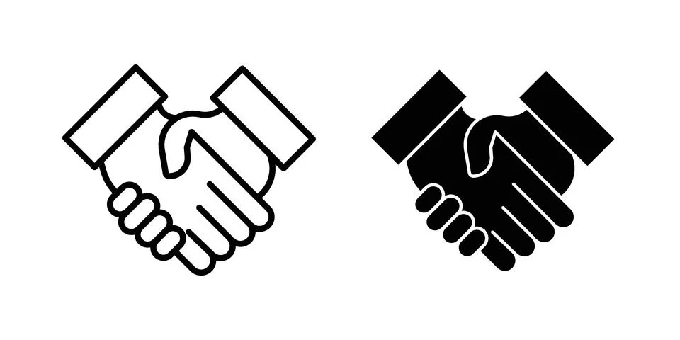 Partnership handshake icon vector design illustrations Stock Illustration