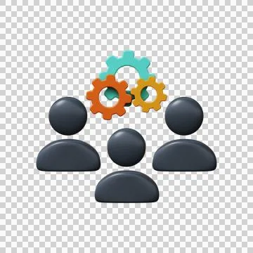 Partnership icon. Teamwork. 3d render. Stock Illustration