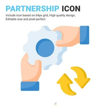 Partnership icon vector with flat color style isolated on white background 스톡 일러스트