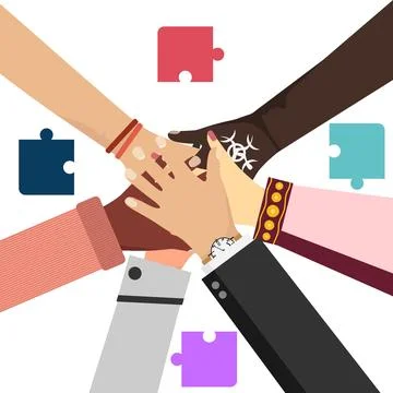 Partnership, interaction, teamwork, cooperation. Businessmen shake hands Stock Illustration