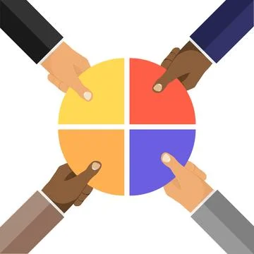 Partnership, interaction, teamwork, cooperation. Businessmen shake hands Stock Illustration
