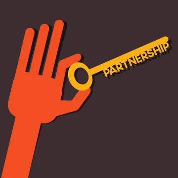 Partnership key in hand stock vector Stock Illustration