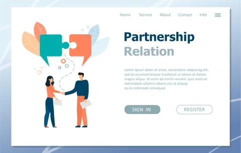 Partnership landing page. Concept. Vector illustration in flat style. イラスト素材