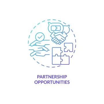 Partnership opportunities blue gradient concept icon Stock Illustration