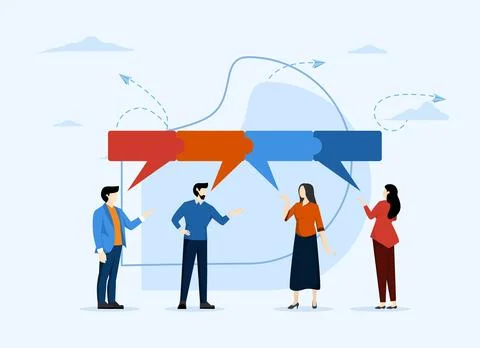 Partnership or collaboration concept, Conversation or communication for success. Stock Illustration
