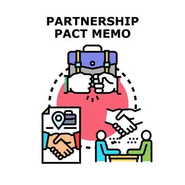 Partnership pact memo concept vector illustrating collaboration Stock Illustration
