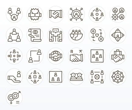 Partnership Premium Vector Bundle with 25 Retina Ready Display Perfect Regu.. Stock Illustration