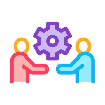 Partnership solutions icon vector outline illustration Stock Illustration
